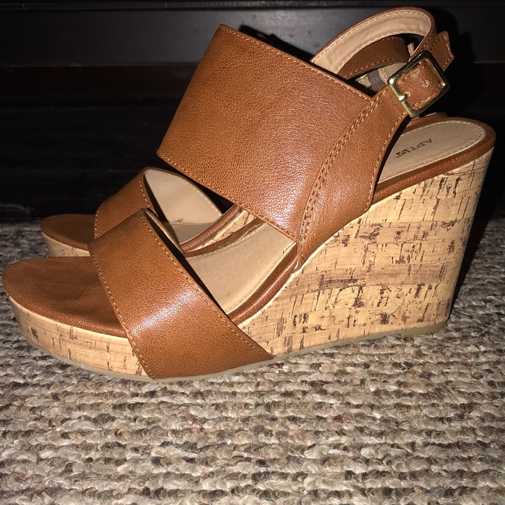 3” cork wedge heels